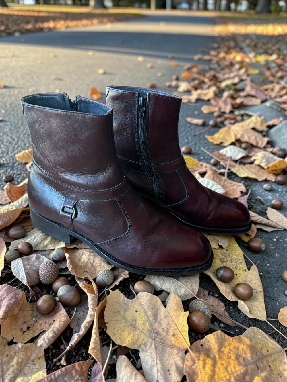 Vintage E.T. Wright Harness Zip Boot 8.5D Burgundy USA 468 Last